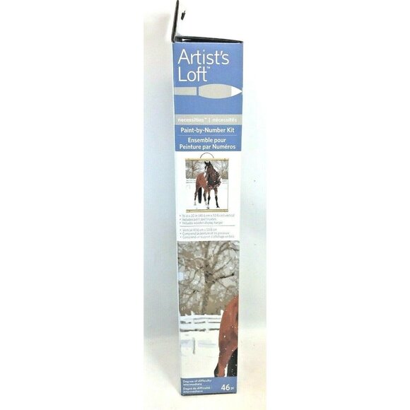 Artists Loft Paint-By-Number Kit Horse Design 16" x 20" Canvas With 4 Brushes & - Picture 3 of 5